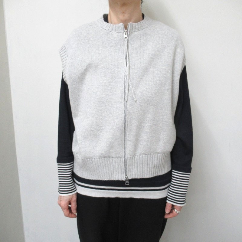 mao made  ミラノリブＷジップベスト /OAT02